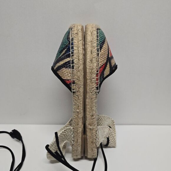 J Crew Ankle Wrap BAJA RAFFIA Espadrilles multi color size US 8 NEW - Picture 3 of 9
